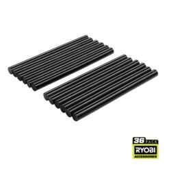 Ryobi All Purpose Full Size Black Glue Sticks (36-Pack)