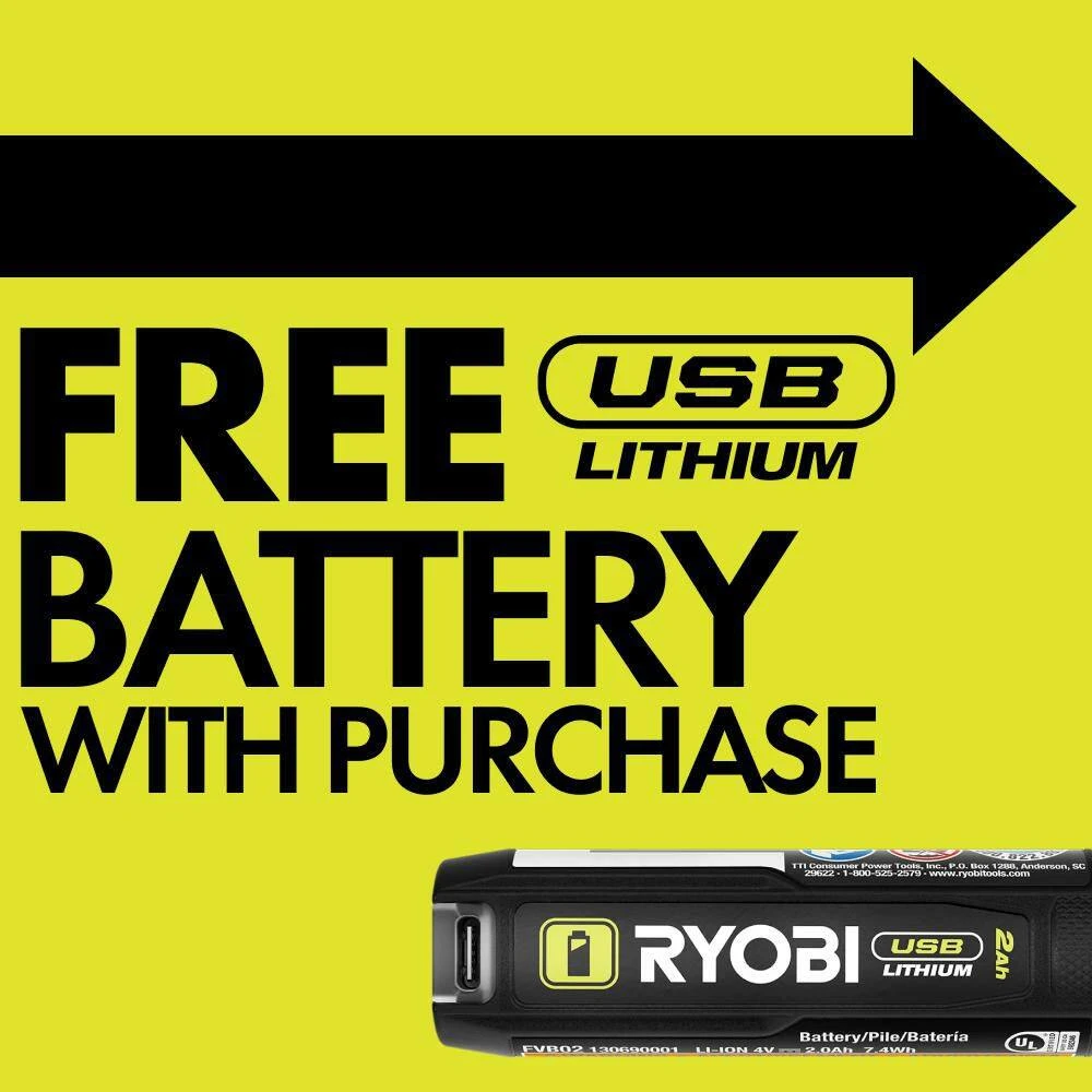 Ryobi USB Lithium Glue Pen Kit With 2.0 Ah USB Lithium Battery Charging Cable, And USB Lithium 3.0 Ah Battery (2-Pack) 2 Ryobi USB Lithium Glue Pen Kit With 2.0 Ah USB Lithium Battery Charging Cable, And USB Lithium 3.0 Ah Battery (2-Pack) - Image 2