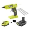 Ryobi ONE+ 18V Cordless Full Size Glue Gun Kit With 1.5 Ah Battery, 18V Charger, And (3) 1/2 In. Glue Sticks