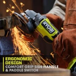 Ryobi ONE+ HP 18V Brushless Cordless 4-1/2 In. Angle Grinder (Tool Only) -Ryobi Store ryobi angle grinders pblag02b c3 1000