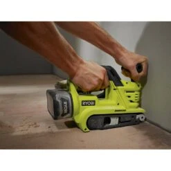 Ryobi ONE+ 18V Cordless Brushless 3 In. X 18 In. Belt Sander (Tool Only) With Dust Bag And 80-Grit Sanding Belt -Ryobi Store ryobi belt sanders p450 4f 1000