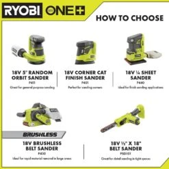 Ryobi ONE+ 18V Cordless 1/2 In. X 18 In. Belt Sander With 2.0 Ah Battery And Charger Kit -Ryobi Store ryobi belt sanders psd101b psk005 1f 1000