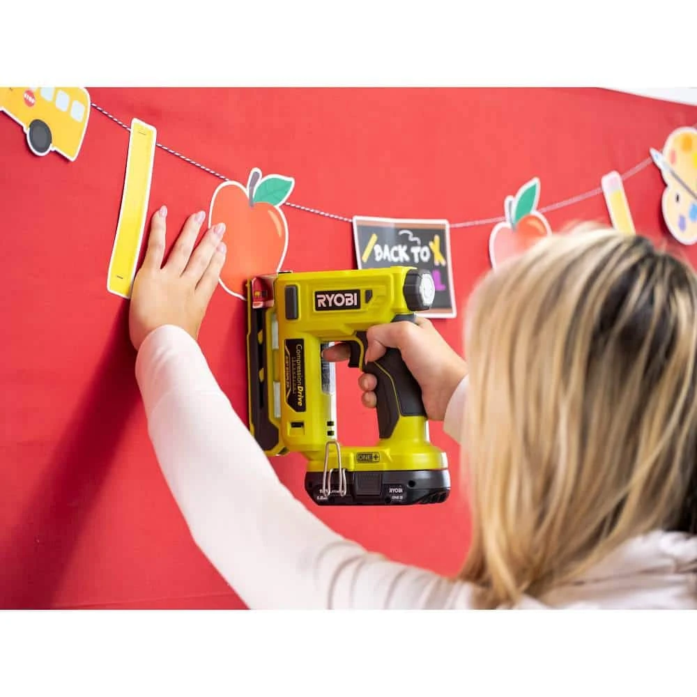 Ryobi ONE+ 18V 18-Gauge Cordless AirStrike Brad Nailer With Cordless Compression Drive 3/8 In. Crown Stapler (Tools Only) 10 Ryobi ONE+ 18V 18-Gauge Cordless AirStrike Brad Nailer With Cordless Compression Drive 3/8 In. Crown Stapler (Tools Only) - Image 10