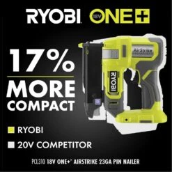 Ryobi ONE+ 18V 18-Gauge Cordless AirStrike Brad Nailer With ONE+ 18V Cordless Airstrike 23-Gauge Pin Nailer (Tools Only) -Ryobi Store ryobi brad nailers p321 pcl310b 1d 1000
