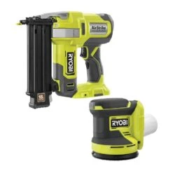 Ryobi ONE+ 18V 18-Gauge Cordless AirStrike Brad Nailer With Cordless 5 In. Random Orbit Sander