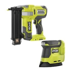 Ryobi ONE+ 18V 18-Gauge Cordless AirStrike Brad Nailer With Cordless Corner Cat Finish Sander -Ryobi Store ryobi brad nailers p321 pcl416b d4 1000