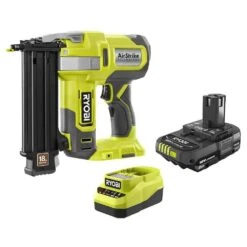 Ryobi ONE+ 18V 18-Gauge Cordless AirStrike Brad Nailer With 2.0 Ah Battery And Charger Kit