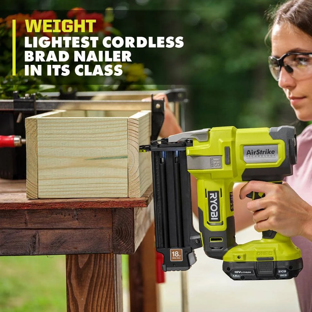 Ryobi ONE+ 18V 18-Gauge Cordless AirStrike Brad Nailer Kit With 2.0 Ah Battery And Charger 4 Ryobi ONE+ 18V 18-Gauge Cordless AirStrike Brad Nailer Kit With 2.0 Ah Battery And Charger - Image 4