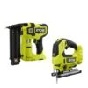 Ryobi ONE+ HP 18V 18-Gauge Brushless Cordless AirStrike Brad Nailer With ONE+ HP 18V Brushless Cordless Jig Saw (Tools Only)