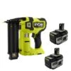 Ryobi ONE+ HP 18V 18-Gauge Brushless Cordless AirStrike Brad Nailer With ONE+ 18V 8.0 Ah HIGH PERFORMANCE Battery (2-Pack)