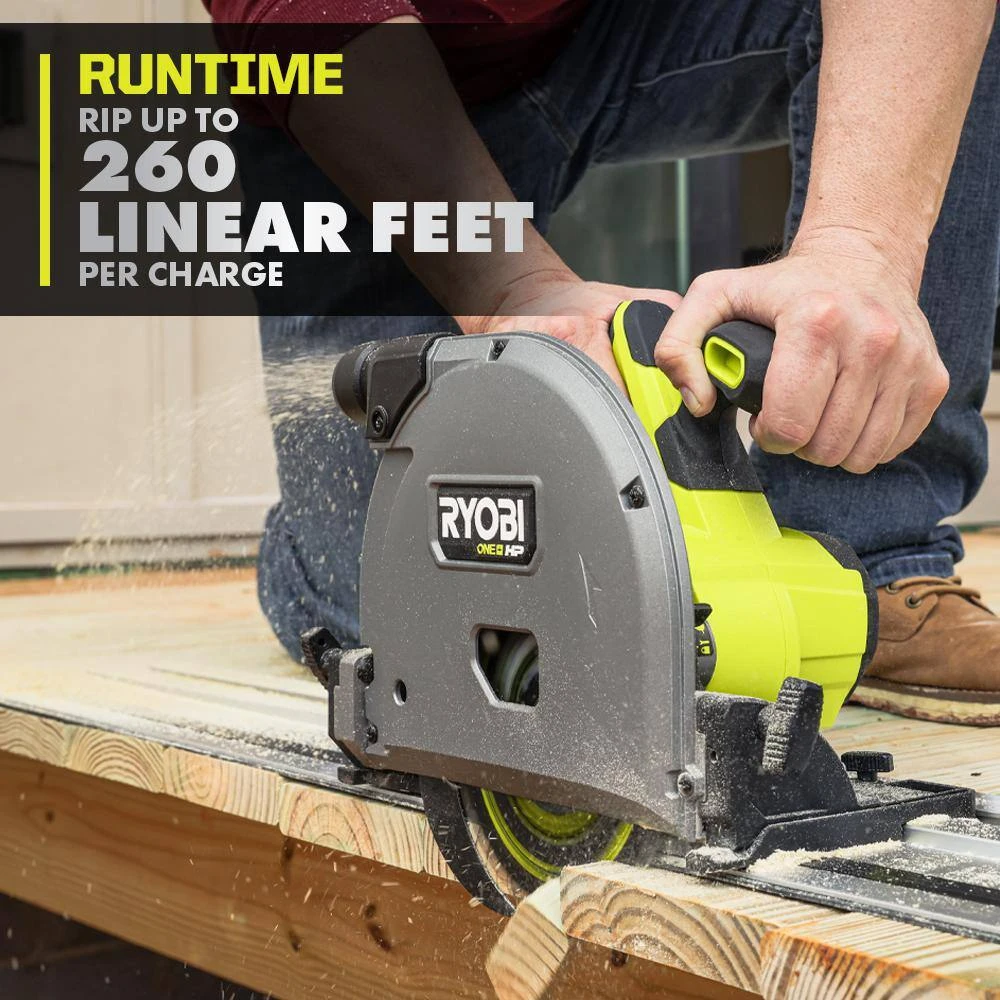 Ryobi ONE+ HP 18V Brushless Cordless 6-1/2 In. Track Saw (Tool Only) With 55 In. Track Saw Track 5 Ryobi ONE+ HP 18V Brushless Cordless 6-1/2 In. Track Saw (Tool Only) With 55 In. Track Saw Track - Image 5