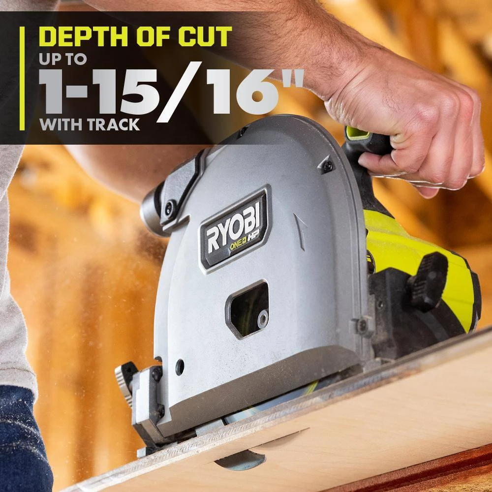 Ryobi ONE+ HP 18V Brushless Cordless 6-1/2 In. Track Saw (Tool Only) With 55 In. Track Saw Track 4 Ryobi ONE+ HP 18V Brushless Cordless 6-1/2 In. Track Saw (Tool Only) With 55 In. Track Saw Track - Image 4