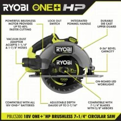 Ryobi ONE+ HP 18V Brushless Cordless 7-1/4 In. Circular Saw Kit With 4.0 Ah HIGH PERFORMANCE Battery And Charger 17 Ryobi ONE+ HP 18V Brushless Cordless 7-1/4 In. Circular Saw Kit With 4.0 Ah HIGH PERFORMANCE Battery And Charger -Ryobi Store ryobi circular saws pblcs300k1 40 1000