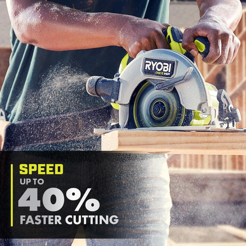 Ryobi ONE+ HP 18V Brushless Cordless 7-1/4 In. Circular Saw Kit With 4.0 Ah HIGH PERFORMANCE Battery And Charger 4 Ryobi ONE+ HP 18V Brushless Cordless 7-1/4 In. Circular Saw Kit With 4.0 Ah HIGH PERFORMANCE Battery And Charger - Image 4