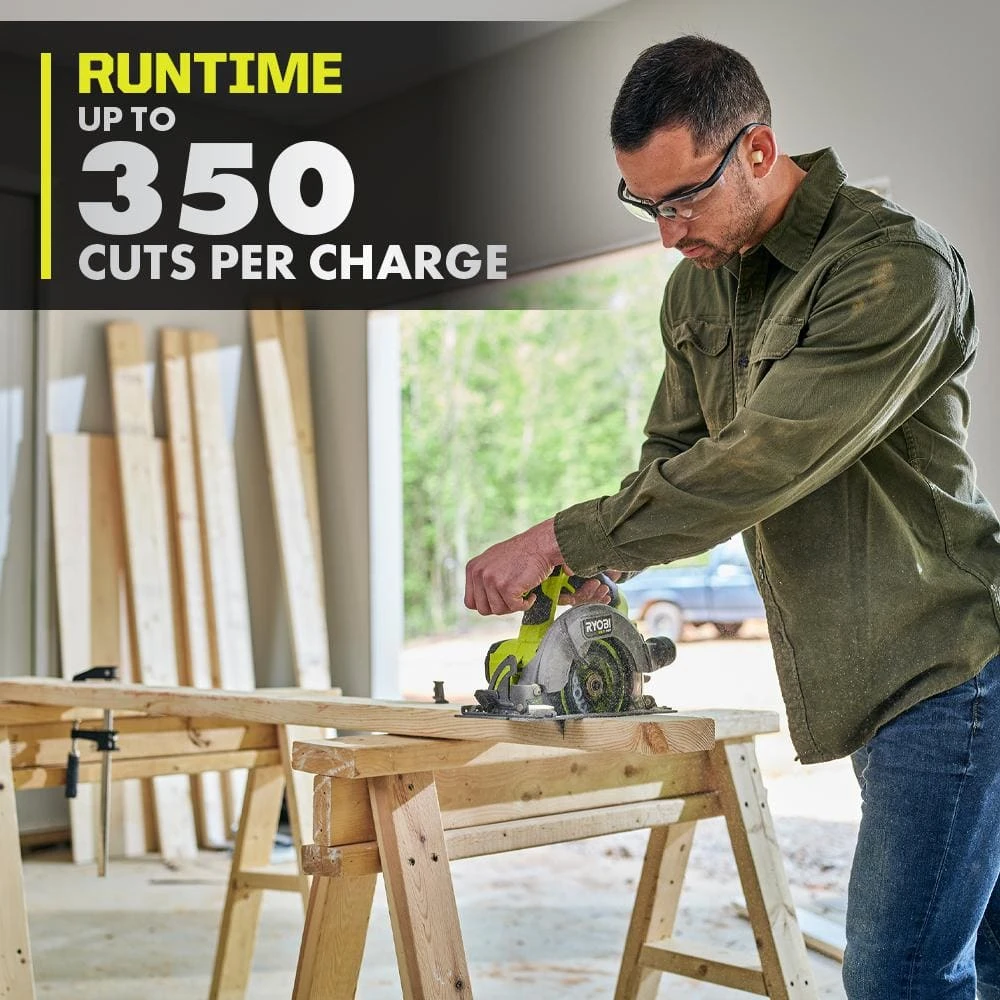 Ryobi ONE+ HP 18V Brushless Cordless Compact 6-1/2 In. Circular Saw (Tool Only) 3 Ryobi ONE+ HP 18V Brushless Cordless Compact 6-1/2 In. Circular Saw (Tool Only) - Image 3