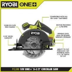 Ryobi ONE+ 18V Lithium-Ion Kit With 2.0 Ah And 4.0 Ah Batteries, Charger, And ONE+ 18V Cordless 5-1/2 In. Circular Saw -Ryobi Store ryobi circular saws psk106sb pcl500b 40 1000