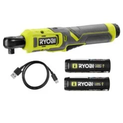 Ryobi USB Lithium 3/8 In. Ratchet Kit With 2.0 Ah Battery And USB Charging Cable With FREE USB Lithium 2.0 Ah Lithium Battery