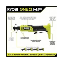 Ryobi ONE+ HP 18V Brushless Cordless Compact 3/8 In. Ratchet Kit With (1) 2.0 Ah Battery, (2) 4.0 Ah Batteries, And Charger -Ryobi Store ryobi cordless ratchets psbrc26k3sb 40 1000