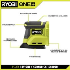 Ryobi ONE+ 18V Cordless Corner Cat Finish Sander (Tool Only) -Ryobi Store ryobi detail sanders pcl416b 40 1000