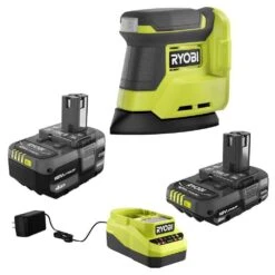 Ryobi ONE+ 18V Lithium-Ion Kit With 2.0 Ah And 4.0 Ah Batteries, Charger, And ONE+ 18V Cordless Corner Cat Finish Sander -Ryobi Store ryobi detail sanders psk106sb pcl416b d4 1000