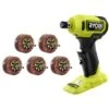 Ryobi ONE+ HP 18V Brushless Cordless Compact 1/4 In. Right Angle Die Grinder (Tool Only) With 80 Grit Flap Wheel Set (5-Piece)