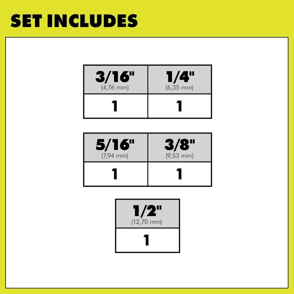 Ryobi 4 Cutter SDS + Drilling Set (5 Pc.) 3 Ryobi 4 Cutter SDS + Drilling Set (5 Pc.) - Image 3