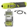 Ryobi 4V Cordless 1/4 In. Screwdriver With Impact Rated Driving Set (30-Piece)