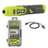 Ryobi 4V Cordless 1/4 In. Screwdriver With Impact Rated Driving Set (40-Piece)