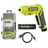 Ryobi USB Lithium Screwdriver Kit With 2.0 Ah USB Lithium Battery, Charging Cable, And Impact Rated Driving Set (30-Piece)