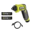 Ryobi USB Lithium Multi-Head Screwdriver Kit With 2 Ah Battery, Charging Cable, & FREE USB Lithium 2.0 Ah Rechargeable Battery