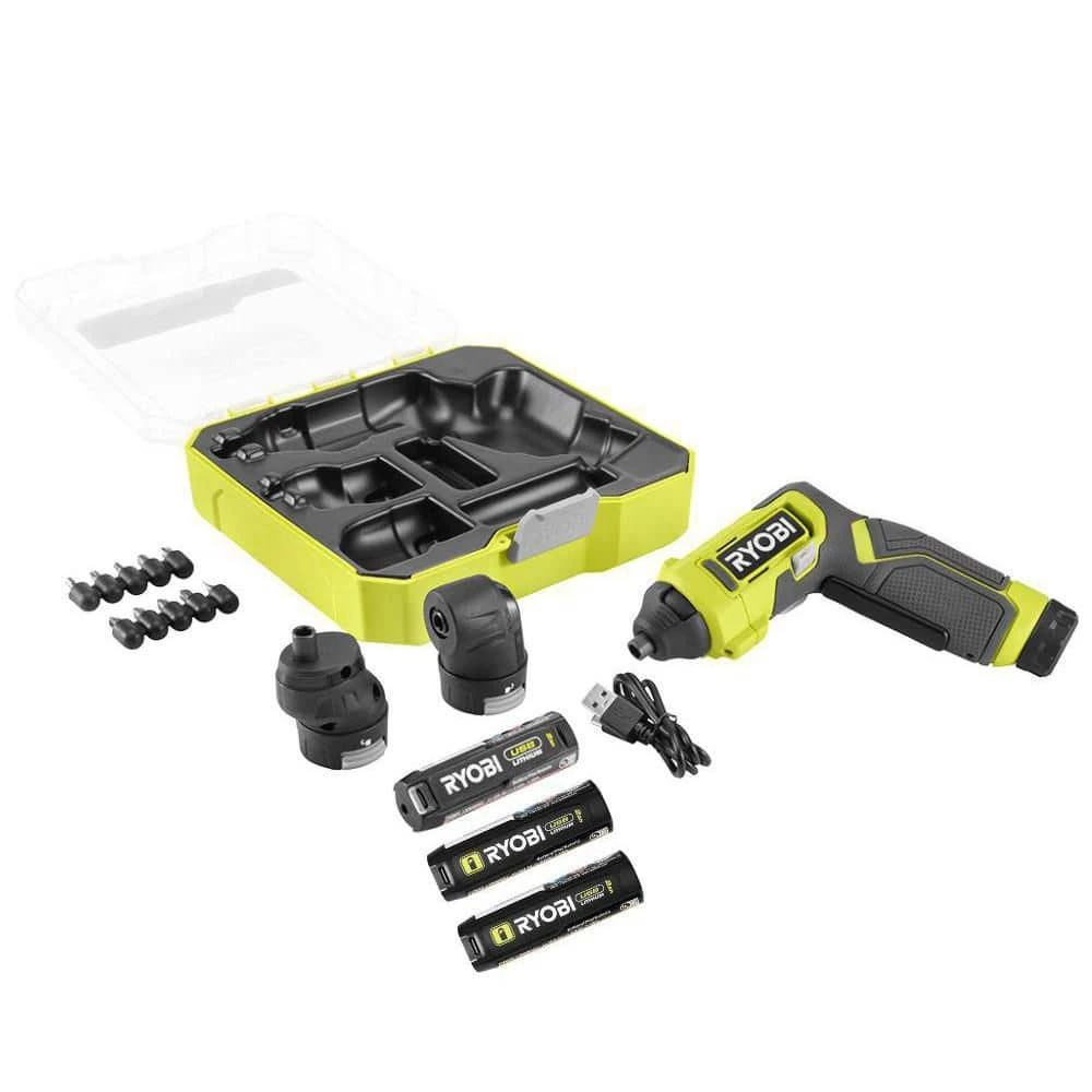 Ryobi USB Lithium Multi-Head Screwdriver With 2.0 Ah Battery And Charging Cable With USB Lithium 2.0 Ah Battery (2-Pack) 1 Ryobi USB Lithium Multi-Head Screwdriver With 2.0 Ah Battery And Charging Cable With USB Lithium 2.0 Ah Battery (2-Pack)