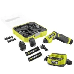 Ryobi USB Lithium Multi-Head Screwdriver Kit With 2 Ah Battery, Charging Cable, 3 Ah Battery, And USB Lithium 3-Port Charger