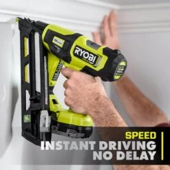 Ryobi ONE+ HP 18V Brushless Cordless 15-Gauge 34° Angled Finish Nailer (Tool Only) -Ryobi Store ryobi finishing nailers pbl375b 40 1000