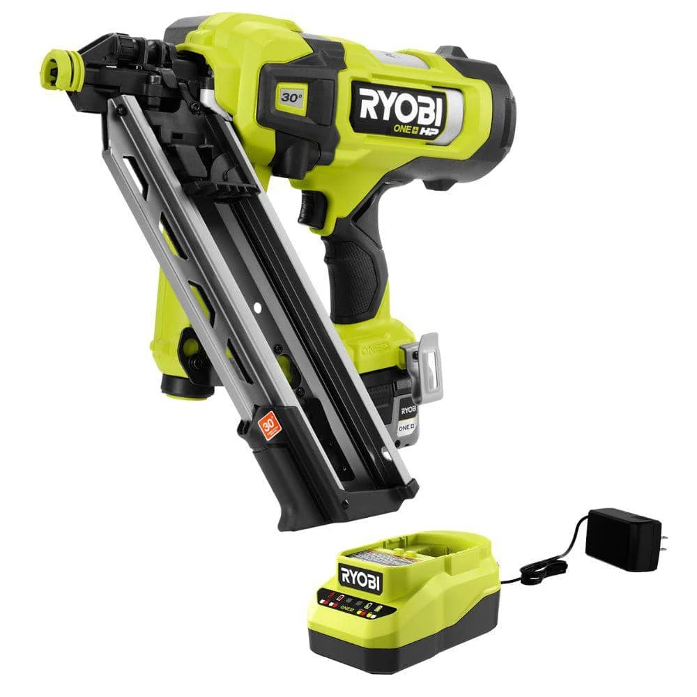 Ryobi ONE+ HP 18V Brushless Cordless 30° Framing Nailer Kit With 4.0 Ah HIGH PERFORMANCE Battery And Charger 1 Ryobi ONE+ HP 18V Brushless Cordless 30° Framing Nailer Kit With 4.0 Ah HIGH PERFORMANCE Battery And Charger