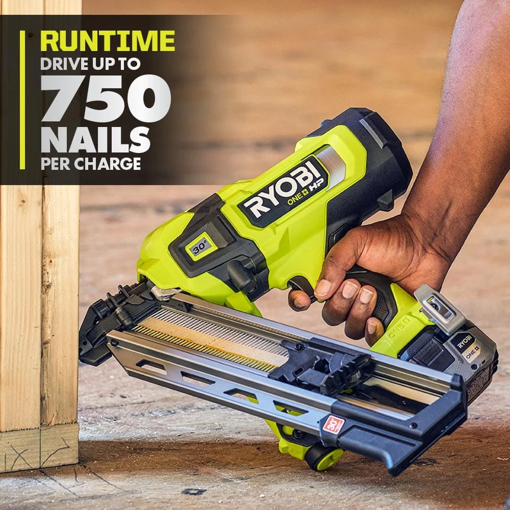 Ryobi ONE+ HP 18V Brushless Cordless 30° Framing Nailer Kit With 4.0 Ah HIGH PERFORMANCE Battery And Charger 4 Ryobi ONE+ HP 18V Brushless Cordless 30° Framing Nailer Kit With 4.0 Ah HIGH PERFORMANCE Battery And Charger - Image 4