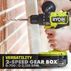 Ryobi ONE+ HP 18V Brushless Cordless 1/2 In. Hammer Drill Kit 4.0 Ah HIGH PERFORMANCE Battery, Charger, And Bag -Ryobi Store ryobi hammer drills pblhm102k1 77 1000