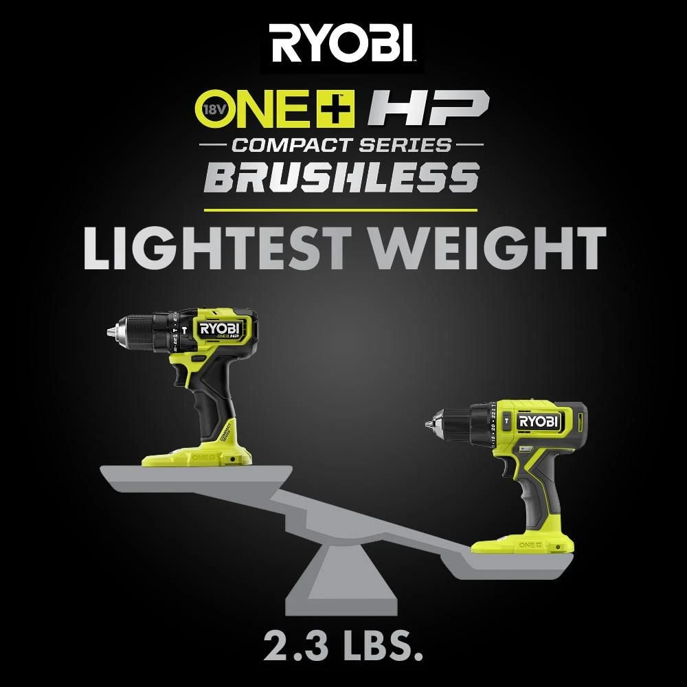 Ryobi ONE+ HP 18V Brushless Cordless Compact 1/2 In. Hammer Drill/Driver (Tool Only) 5 Ryobi ONE+ HP 18V Brushless Cordless Compact 1/2 In. Hammer Drill/Driver (Tool Only) - Image 5