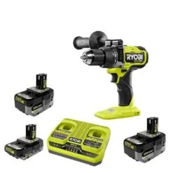 Ryobi ONE+ 18V HIGH PERFORMANCE Kit W/ (2) 4.0 Ah Batteries, 2.0 Ah Battery, 2-Port Charger, & ONE+ HP Brushless Hammer Drill