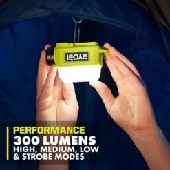 Ryobi USB Lithium LED Compact Flashlight And Compact Area Light Kit With (2) Batteries And Charging Cables -Ryobi Store ryobi handheld flashlights fvl51k fvl59k 44 1000