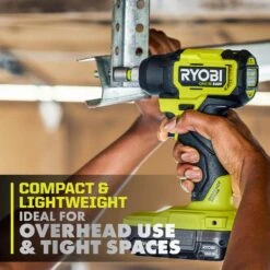 Ryobi ONE+ HP 18V Brushless Cordless Compact Impact Driver Kit With 18V 2.0 Ah HIGH PERFORMANCE Battery And Charger -Ryobi Store ryobi impact drivers psbid02k a0 1000
