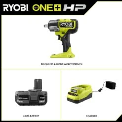 Ryobi ONE+ HP 18V Brushless Cordless 4-Mode 1/2 In. Impact Wrench Kit W/ 4.0 Ah HIGH PERFORMANCE Lithium-Ion Battery & Charger -Ryobi Store ryobi impact wrenches p262k1 de 1000