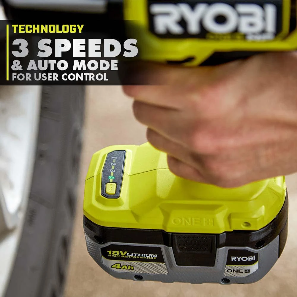 Ryobi ONE+ HP 18V Brushless Cordless 4-Mode 1/2 In. High Torque Impact Wrench Kit With (2) 4.0 Ah Batteries And Charger 4 Ryobi ONE+ HP 18V Brushless Cordless 4-Mode 1/2 In. High Torque Impact Wrench Kit With (2) 4.0 Ah Batteries And Charger - Image 4