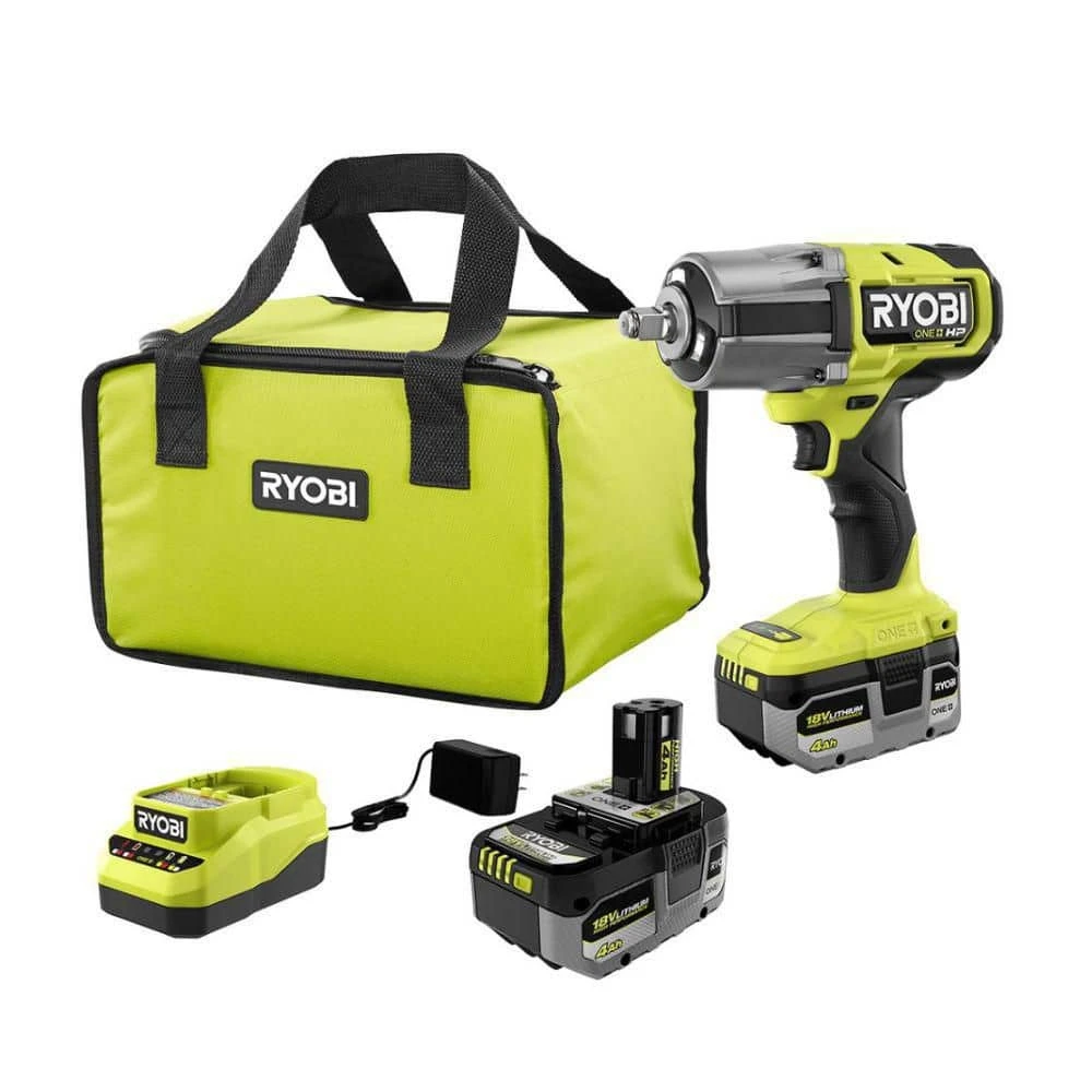 Ryobi ONE+ HP 18V Brushless Cordless 4-Mode 1/2 In. High Torque Impact Wrench Kit With (2) 4.0 Ah Batteries And Charger 1 Ryobi ONE+ HP 18V Brushless Cordless 4-Mode 1/2 In. High Torque Impact Wrench Kit With (2) 4.0 Ah Batteries And Charger
