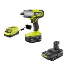 Ryobi ONE+ 18V Cordless 1/2 In. Impact Wrench Kit With 4.0 Ah Battery, 2.0 Ah Battery, And Charger