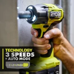 Ryobi ONE+ HP 18V Brushless Cordless Compact 1/2 In 4 Mode Impact Wrench With 4.0 Ah HIGH PERFORMANCE Battery -Ryobi Store ryobi impact wrenches psbiw25b pbp004 66 1000