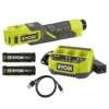 Ryobi USB Lithium Cordless High Pressure Inflator Kit W/ 2Ah Battery, Charging Cable, 3Ah Battery & USB Lithium 3-Port Charger