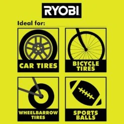 Ryobi ONE+ 18V Cordless High Pressure Inflator With ONE+ 18V Lithium-Ion 4.0 Ah Battery (2-Pack) -Ryobi Store ryobi inflators pcl001b pbp2005 1f 1000