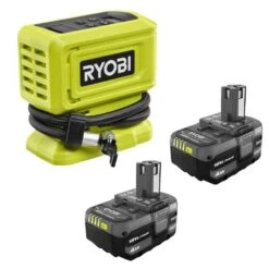 Ryobi ONE+ 18V Cordless High Pressure Inflator With ONE+ 18V Lithium-Ion 4.0 Ah Battery (2-Pack)