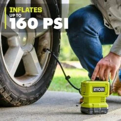 Ryobi ONE+ 18V Cordless High Pressure Inflator With ONE+ 18V Lithium-Ion 4.0 Ah Battery (2-Pack) -Ryobi Store ryobi inflators pcl001b pbp2005 66 1000