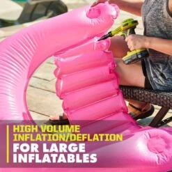 Ryobi ONE+ 18V Cordless High Pressure Inflator With ONE+ 18V Cordless High Volume Inflator (Tools Only) -Ryobi Store ryobi inflators pcl001b pcl016b 44 1000